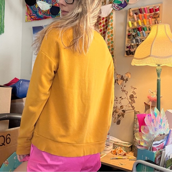 Fifth Sun Yellow Sweatshirt with Sun and Moon Design - Picture 2 of 4